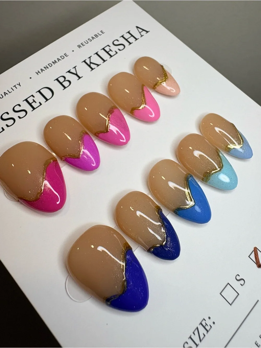 Pressed by Kiesha Neutral & Color Block Pressed Nails